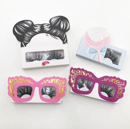 Soft Paper Eylashes Box Girls Glasses Cute Mink Lash Packaging For 25mm Lashes Custom Logo Accept FDshine5497878