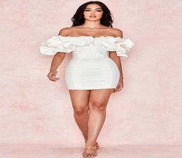 Women Spring Off Shoulder Pleated Sexy Dress Short Sleeve Midi Dress Bodycon Sexy Party Dress 0119013302010