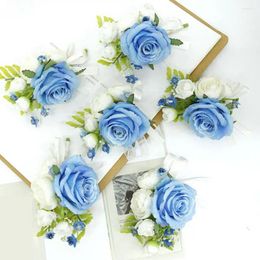 Decorative Flowers Corsage Brooch Realistic Simulated Festive Wear Decoration Celebration Wearing Artificial For Wedding