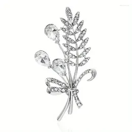 Brooches Fashion Flower Exquisite Corsage For Women Vintage Plant Rhinestone Jewelry Broche Pins Metal Lady Badges Gift