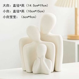 Decorative Objects Figurines Ceramic Abstract Couple Simple Modern Creative Art Decoration Living Room Wine Cabinet foyer TV Home Wealth H240517 SBEB