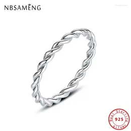 Cluster Rings Original 925 Sterling Silver Ring Twisted For Women Fine Jewellery Engagement Wedding Valentine's Day Gift