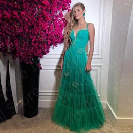 Party Dresses Charming Turquoise Prom Sweetheart With Straps Evening Dress Sleeveless Wedding Gowns Lace Up Back Florals