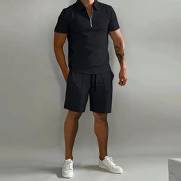 Men's Polo casual shorts sport suit Sportswear Men Tracksuit Sweat Track Suit Set Shorts Pants Summer T Shirt And Short Set For Men