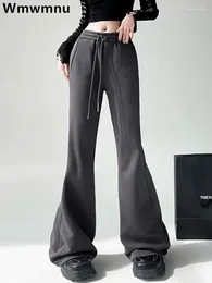 Women's Pants Lace Up Flare Sweatpants Women High Wasit Casual Korean Big Size 6xl Fashion Pantalones Streetwear Jogger Calcas