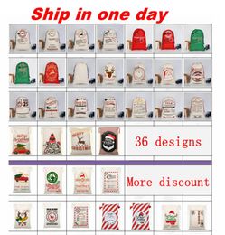 Christmas gift bags santa sacks large canvasbag drawstringbags with reindeers 32 colors for kids accept mixed whole WLL9699301