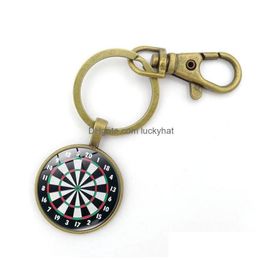 Key Rings Key Rings Darts Target Chain Restore Ancient Time Gem Pendant Ring Dart Sports Lovers Holder Drop Delivery Jewellery Dhbif Dhhng