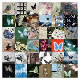 63pcs ins Butterfly Fantasy Waterproof PVC Stickers Pack for Fridge Car Suitcase Laptop Notebook Cup Phone Desk Bicycle Skateboard Case.