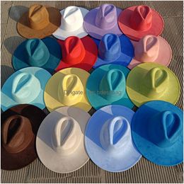 Party Hats Suede Fedora Mti-Color Peach Heart Top 9.5Cm Brim Mens And Womens Jazz Hat Church Sombrero Mujer Drop Delivery Otzyr Otprx