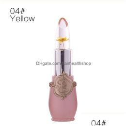 Lipstick Beauty Moisturizing Long Lasting Flower Crystal Jelly Magic Temperature Color Changing Lip Balm Drop Delivery Health Makeup L Dh1Si