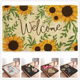 Carpets Flower Print Welcome Doormat Mother's Day Themed Floor Mat Non-slip Home Decor Carpet Easy To Clean Kitchen Bathroom Area Rug