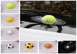 3D Car Stickers Baseball Football Tennis Sticker Window Crack Decals Personality Creative Rear Windshield Home Window Stickers YSY9764483