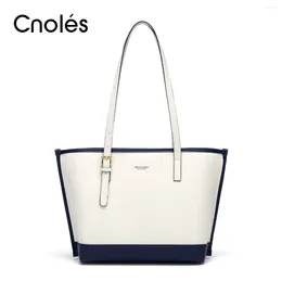 Evening Bags Cnoles Commuter Women Tote Bag Large Capacity Elegant Fashion Shoulder Cow Leather Ladies Crossbody Handbag 2024