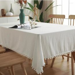 Table Cloth Cotton Tablecloth Tassel Stitching Washable Wedding Evening Decoration Luxury Tabletop Cover