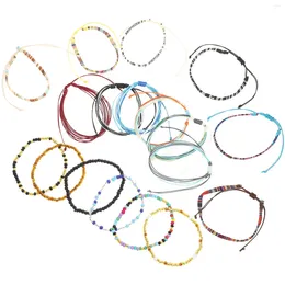 Charm Bracelets 18 Pcs Elastic Bead Woven Summer Suit For Men Set Miss Colourful Beaded Jewellery Mens Women