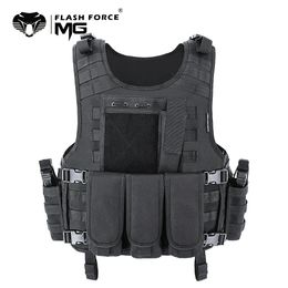 MGFLASHFORCE Molle Airsoft Vest Tactical Vest Plate Fishing Hunting Paintball Vest Armor Vest 240430