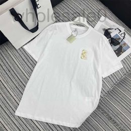 Women's T-Shirt designer 2024 Summer New LOE Fashion Casual Simple Loose Versatile Towel Embroidered Short Sleeve Round Neck T-shirt Top X37Z