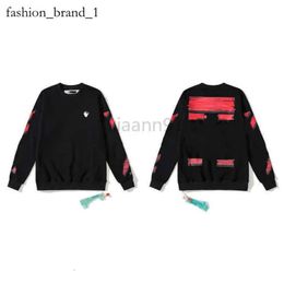 Designer Luxury Off Style Trendy Fashion Sweater Painted Arrow Crow Stripe Loose Hoodie Men's and Women's Casual Harajuku 1e2e