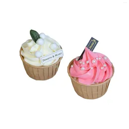 Decorative Flowers Realistic Artificial Cupcakes Food For Decor Faux Cakes Party