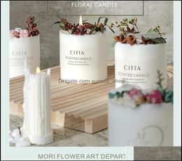 Candles Home Decor Garden Bedroom Essential Oil Fragrance Set Mori Gift Box Mothers Day Dried Flowers Aromatherapy Candle Wholesal1511998