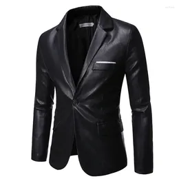 Men's Suits PU Leather Coat Korean Version Of Casual Youth Fashion Handsome Jacket Top