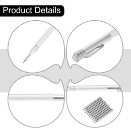 1set Diamond Marking Pen 10 Refills Tungsten Carbide Tip Scriber Aluminium 14cm For Stainless Steel Hand Tool