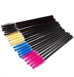 Eyelash Eye Lash Makeup Brush Mini Mascara Wands Applicator Disposable Extension Tool Black Blue Yellow Pink4034365