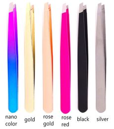 DHL High quality Stainless Steel Tip Eyebrow Tweezers Face Hair Removal Clip Brow Trimmer Makeup Tools in stockl4323409