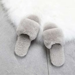 Sandals Fluff Women Chaussures Grey Grown Pink Womens Soft Slides Slipper Keep Warm Slippers Shoes Size 36-40 13 0428 s s