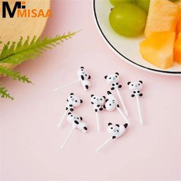 Forks Bento Decoration Stickers Multifunctional Safe Environmentally Friendly Panda Shape Cartoon For Fruit Pastries Desserts