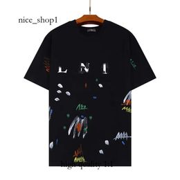 Lanvis Shirts Mens Designer T Shirt Casual Man Womens Tees Hand-painted Ink Splash Graffiti Letters Loose Short-sleeved Round Neck Clothes 8606