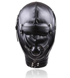 Bondage Sex Toys Headgear With Mouth Ball Gag BDSM Erotic Leather Sex Hood For Men Adult Games Sex SM Mask For Couples Ma30 S10248173563