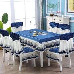 Table Cloth Chinese Style Dining Desk Cover Chair Cushion Lace Edge Backrest Seasonal Universal