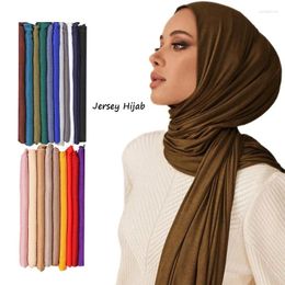 Scarves Modal Cotton Jersey Hijab Scarf For Women Stretch Shawl Plain Muslim Headband Fashion Solid Colour Long Muffler 170 60cm