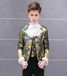Men039s Tracksuits Boy39s Retro European Court Clothes Prince Costume Piano Costumes Noble Suit Jacket Vest Pants 3piece Se29985543909412