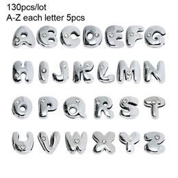 More Options DIY accessory Bead Caps 130pcs 8mm English Alphabet Slide Letters Charms Rhinestone Fit Pet collar Wristband keychain neck 288Z