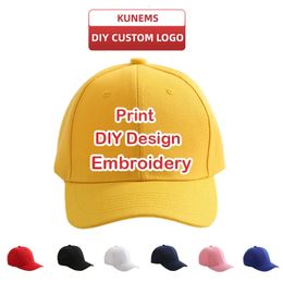KUNEMS Custom Hat Embroidery Kids Baseball Cap for Girl and Boy Print Text Design Cap Design Print Childrens Hat 240517