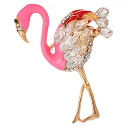 Brooches Flamingo Brooch Women Friend Gifts Clothes Decor Pin For Hat Rhinestone Alloy Lapel Workers