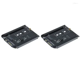 Computer Cables 2Pcs Metal Case B M Key M.2 NGFF SSD To 2.5 SATA 6Gb/S Adapter Card With Enclosure Socket M2 Screws