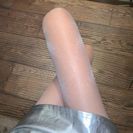 Women Socks Shiny Pantyhose Seamless Glitter Stockings Glossy Tights Ultra-thin Summer Leggings Hosiery