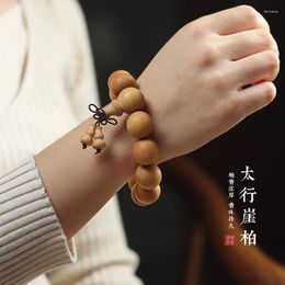 Link Bracelets Natural Taihang Mountain Arborvitae High Oil Density Buddha Beads Made Of Mature Material Male Women's Rosary B