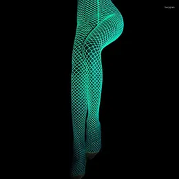 Women Socks 1pcs Luminous Stockings Tights High Waist Glowing Fishnet Glow In The Dark Leggings