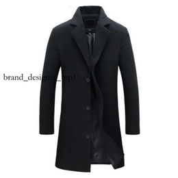top quality Mens Overcoat fashion designer Long Trench Coat Men Korean Slim Fit Plus Size Woolen Coats Casual Long Sleeve Khaki Topcoat 4xl 5xl Autumn Winter e7c6