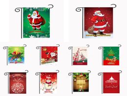 Christmas Garden Flags 3045cm Outdoor Hanging Garden Banner Happy New Year Christmas Banner Home Party Decorations DA9183226243