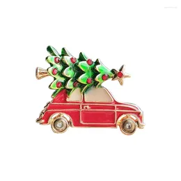 Brooches 2024 Year Enamel Car Christmas Tree Brooch Pins Women Fashion Jewelry Gift Trendy
