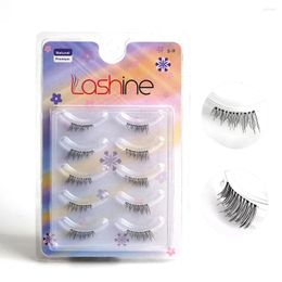 False Eyelashes Lashine 5 Pairs Lashes Natural Look Wispy Cat Eye Fluffy 3D Mink Fake Strip