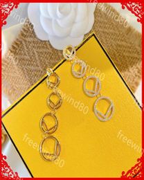 Woman 925 Sterling Silver Earring Fashion Gold Ear Studs Luxurys Designers Tassel Earrings Womens Jewellery Letter F Diamond Earing 6973829