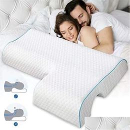 Pillow Couples Arched With Arm Rest Memory Foam Anti Hand Pressure Neck Pain Relief Slee Cuddle Cervical Latex Cushion 231220 Drop Del Dh4Xt