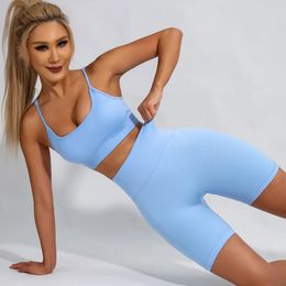 Butt Lifting Yoga Set Shorts Women Fitness Suit for Sports Sets Seamless Gym Wear Workout Clothes for Woman Sportswear Ladies 240518