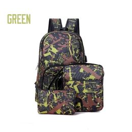 2024-2025 Hot outdoor bags camouflage travel backpack computer bag Oxford Brake chain middle school student bag many Mix t003